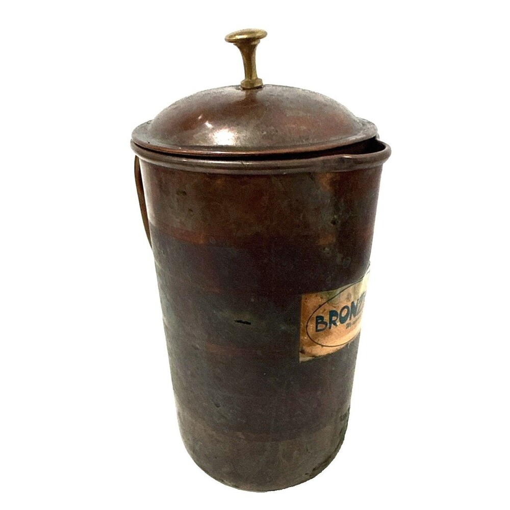 Vintage Copper Coffee Canister with Lid 'Bronzerr'